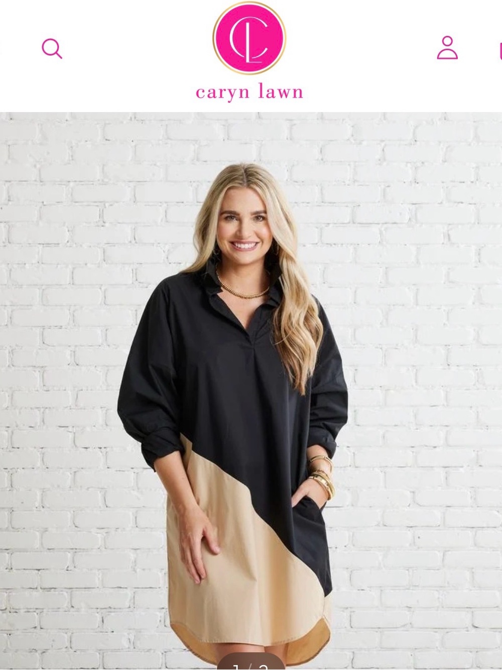 Women's Caryn Lawn Colorblock Midi Dress - Black & Beige